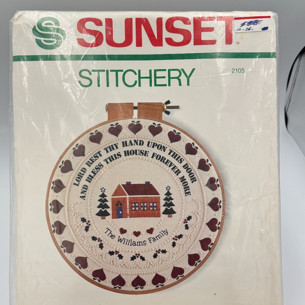 VTG SUNSET Stitchery Kit CHRISTMAS BLESSING #2105 by Linda Gillam - estate sale